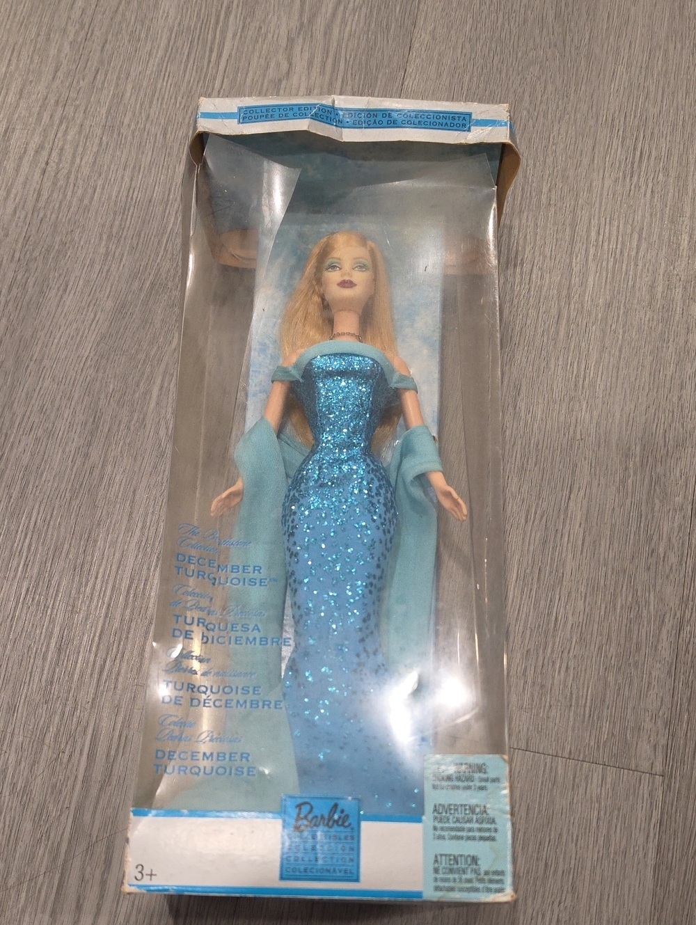 Barbie December Turquoise Sequin Gown with Shawl - Barbie